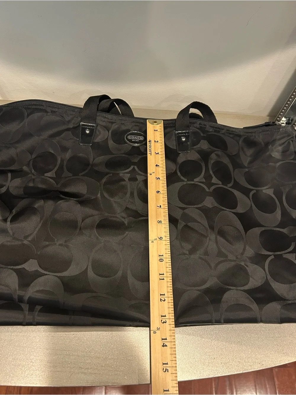 Coach Black Signature travel/ packable weekend bag